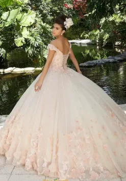 Plus Sized Quince Dresses^Vizcaya Quinceanera 34015 Champagne/Blush