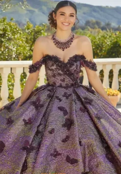 Sweet Sixteen|Plus Sized Quince Dresses^Vizcaya Quinceanera 89429 Purple/Gold