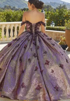 Sweet Sixteen|Plus Sized Quince Dresses^Vizcaya Quinceanera 89429 Purple/Gold
