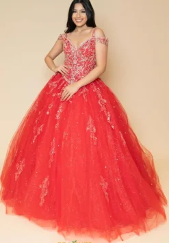 Plus Sized Quince Dresses|Sweet Sixteen^Vizcaya Quinceanera 89267 Scarlet