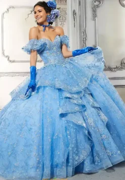 Plus Sized Quince Dresses|Sweet Sixteen^Vizcaya Quinceanera 34051 French Blue