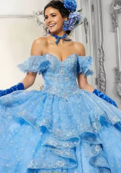 Plus Sized Quince Dresses|Sweet Sixteen^Vizcaya Quinceanera 34051 French Blue