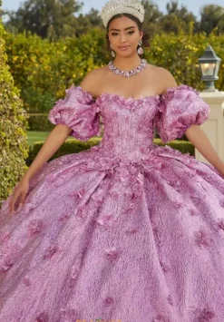 Sweet Sixteen|Plus Sized Quince Dresses^Vizcaya Quinceanera 89436 Metallic Pink