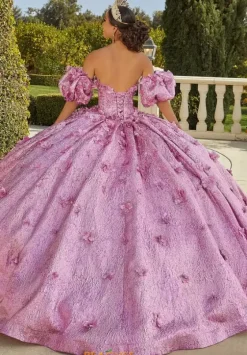 Sweet Sixteen|Plus Sized Quince Dresses^Vizcaya Quinceanera 89436 Metallic Pink