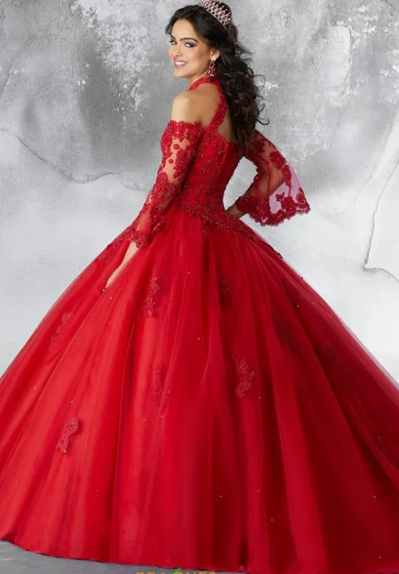 Quince Dresses With Sleeves|Plus Sized Quince Dresses^Vizcaya Quinceanera 89192 Champagne/Nude