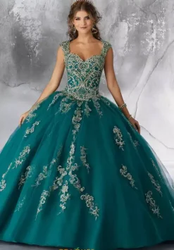 Plus Sized Quince Dresses|Sweet Sixteen^Vizcaya Quinceanera 89196 Emerald