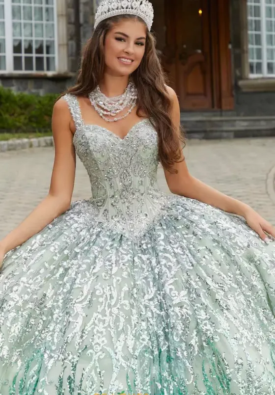 Sweet Sixteen|Quince Dresses With Sleeves^Vizcaya Quinceanera 89401